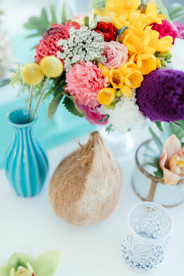 coco déco idée bouquet fleurs table mariage original