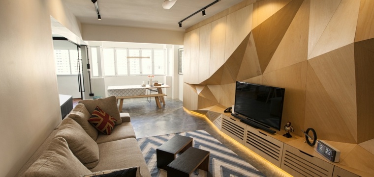interieur bois design meuble contemporain tele 