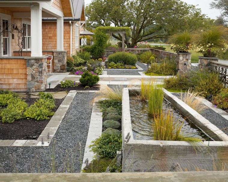 jardin de rocaille idee bassin d'eau cour design