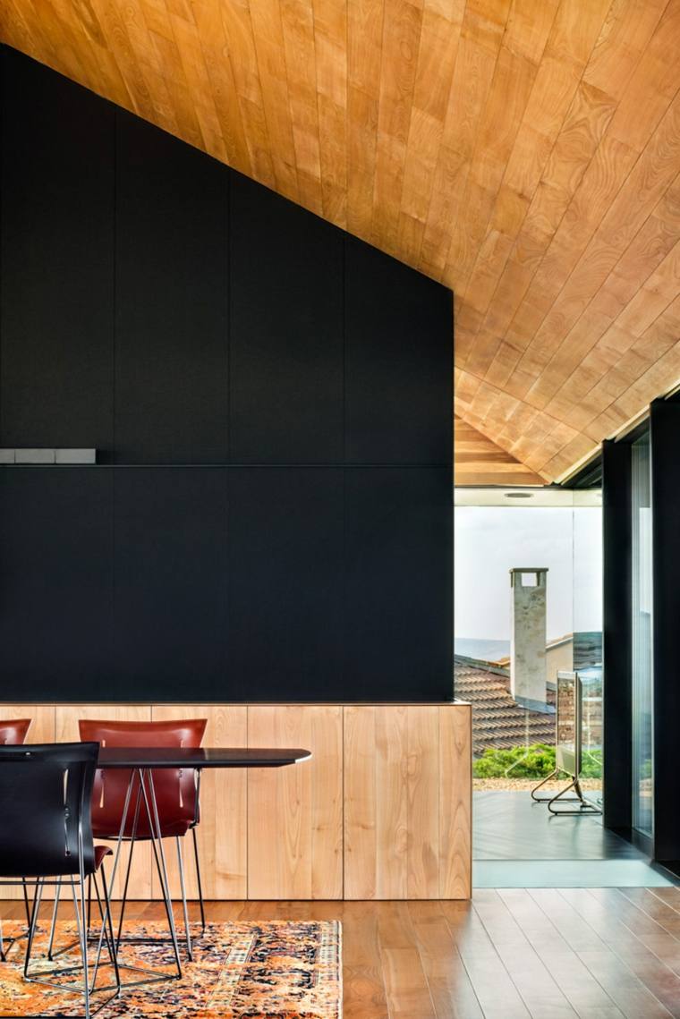maison d'architecte design contemporain plafond bois moderne salle à manger