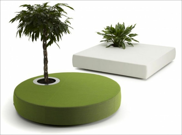 meuble pour plante idée design moderne canapé planteur pot fleurs palme