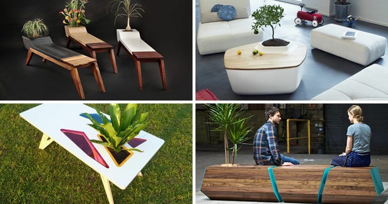 meuble pour plante idées design moderne table bois banc