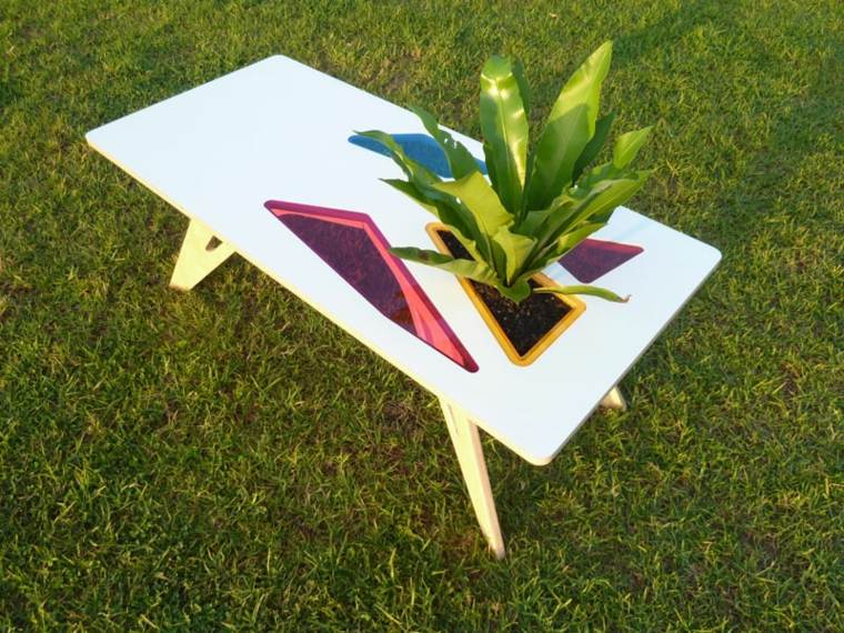 table basse plante idée design moderne plantes déco intérieur tendance