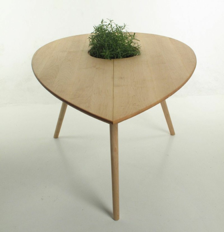 table basse bois planteur idée pot plante design 