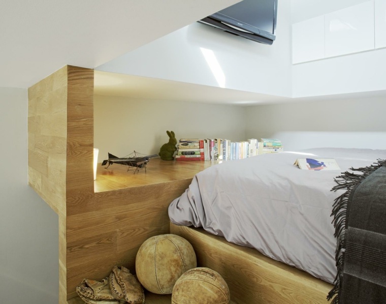 tête de lit lumineuse bois idée design aménager petit studio