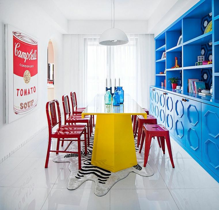 idée peinture meuble design salle a manger moderne