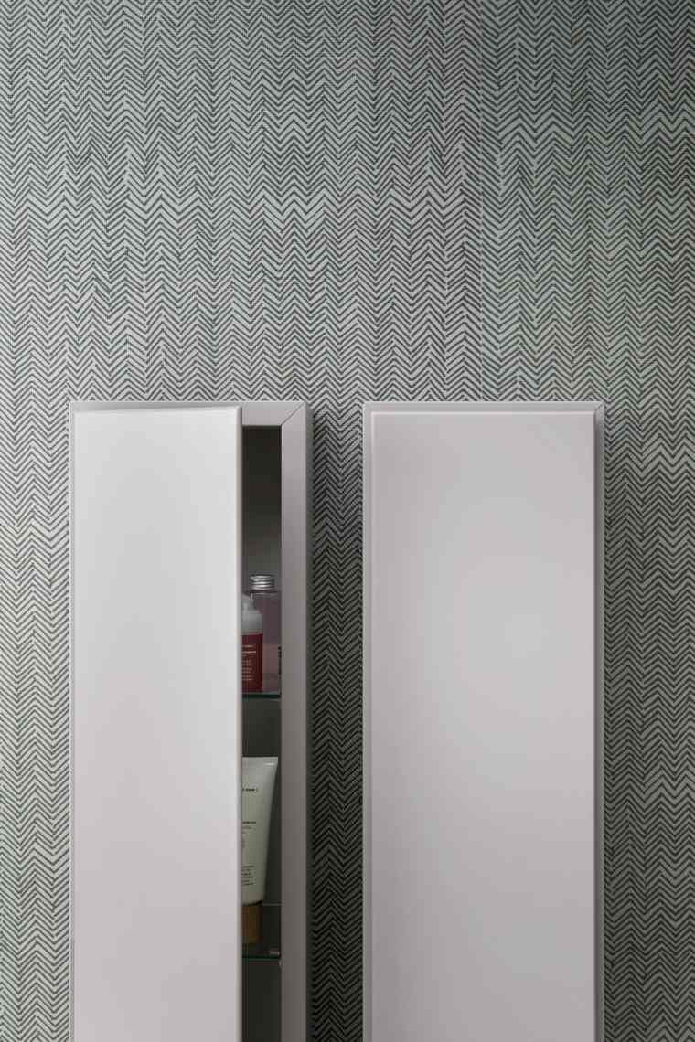 meuble pour petite salle de bain design bois mur idée papier peint