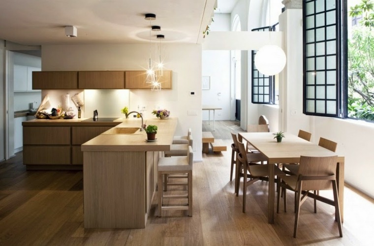 modèle de cuisine moderne ambiance zen meubles