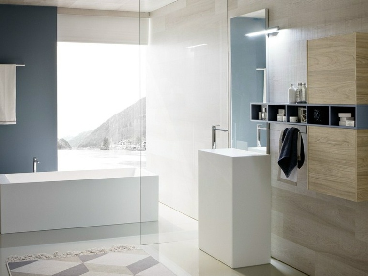 meuble pour petite salle de bain design baignoire tendance idée