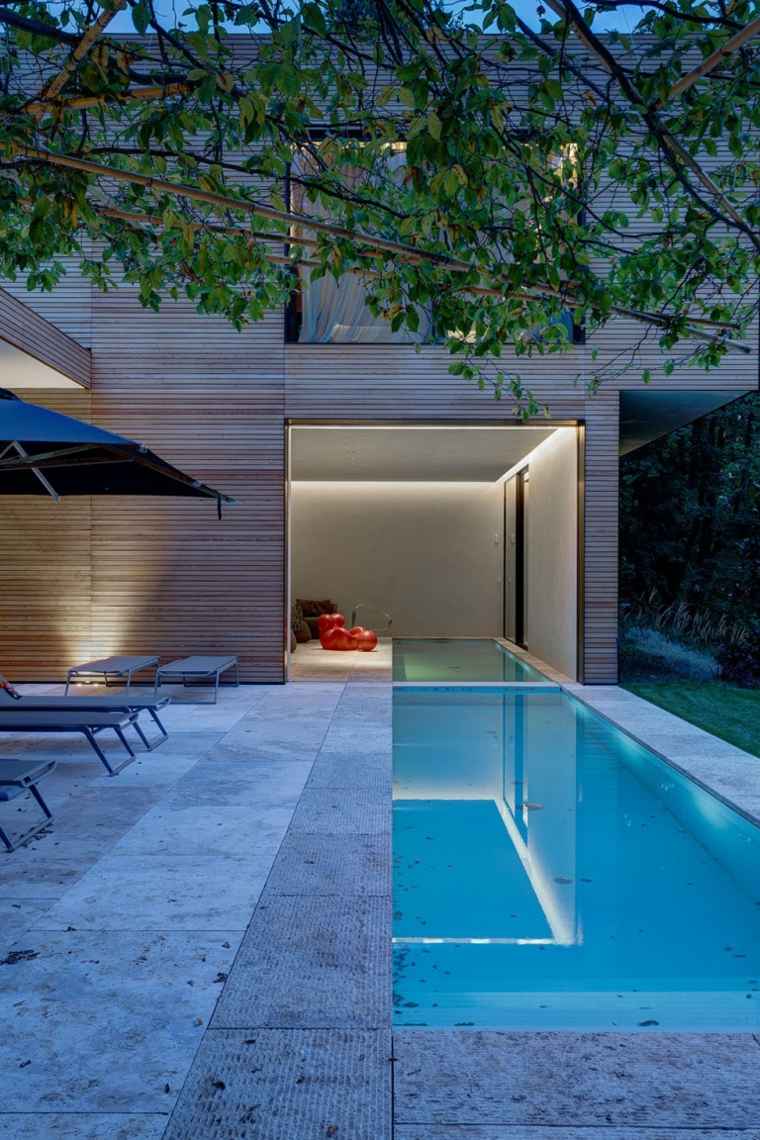 terrasse piscine contemporaine maison deco bois