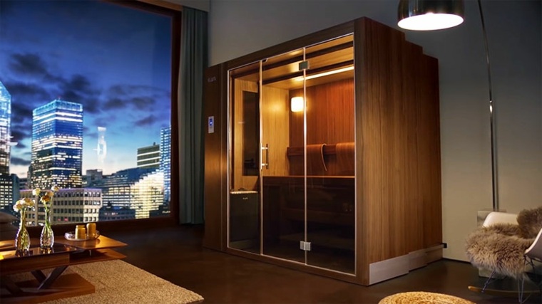 sauna design bois appartement petit espace vie