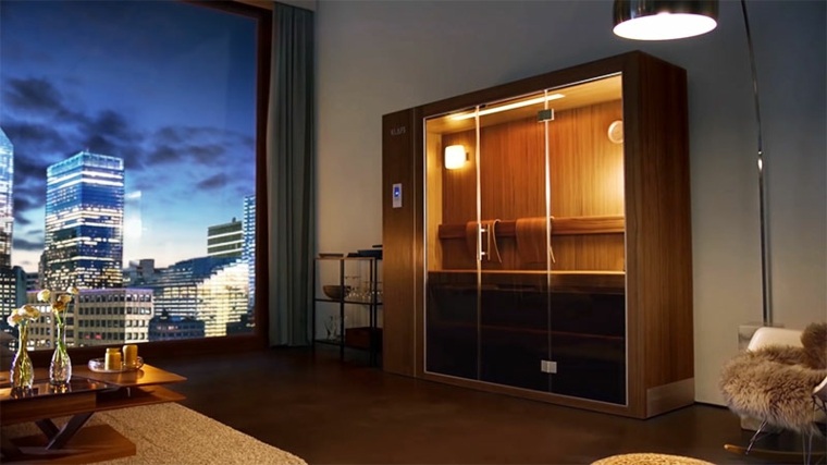 sauna moderne design bois idée appartement petit espace