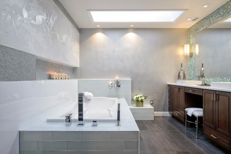 ambiance salle de bain zen luminaires design