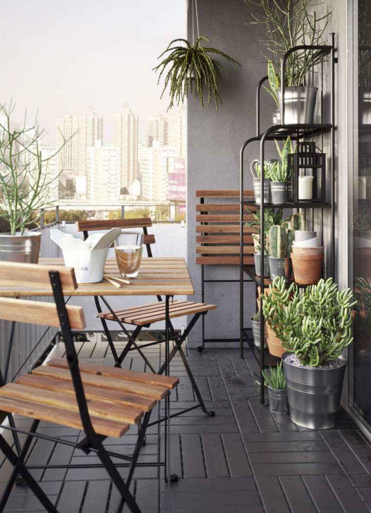 aménagement balcon terrasse meuble rangement