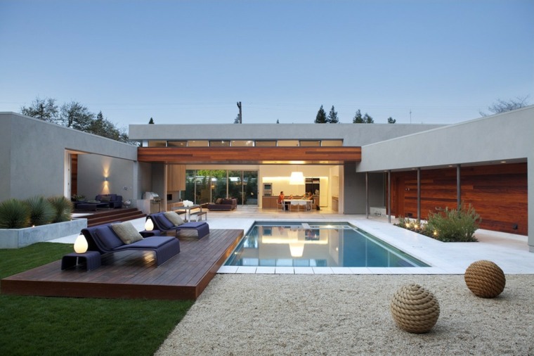aménagement extérieur jardin piscine design moderne idee