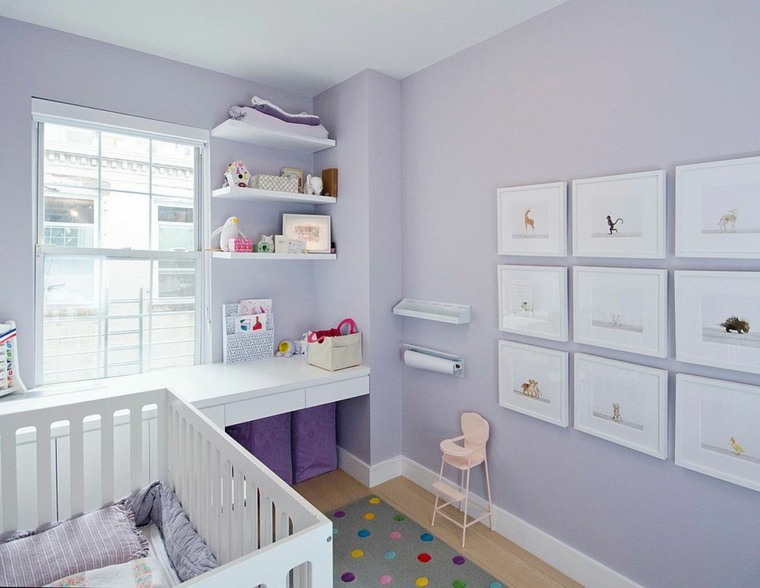 couleur chambre bébé violet idee peinture mur