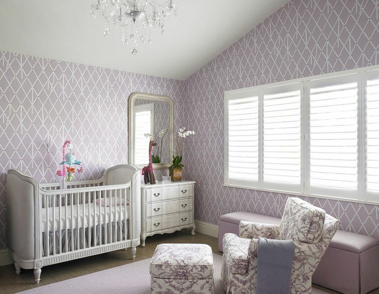 couleur chambre bébé idee peinture mur violet