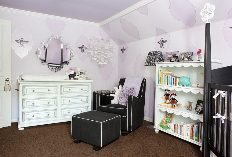couleur peinture chambre enfant violet interieure decoration