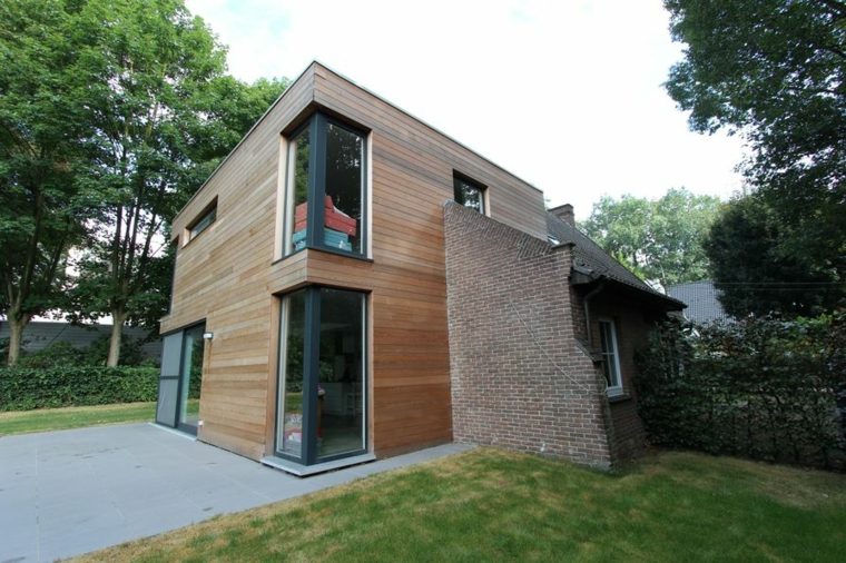 extension maison bois idee exterieur moderne