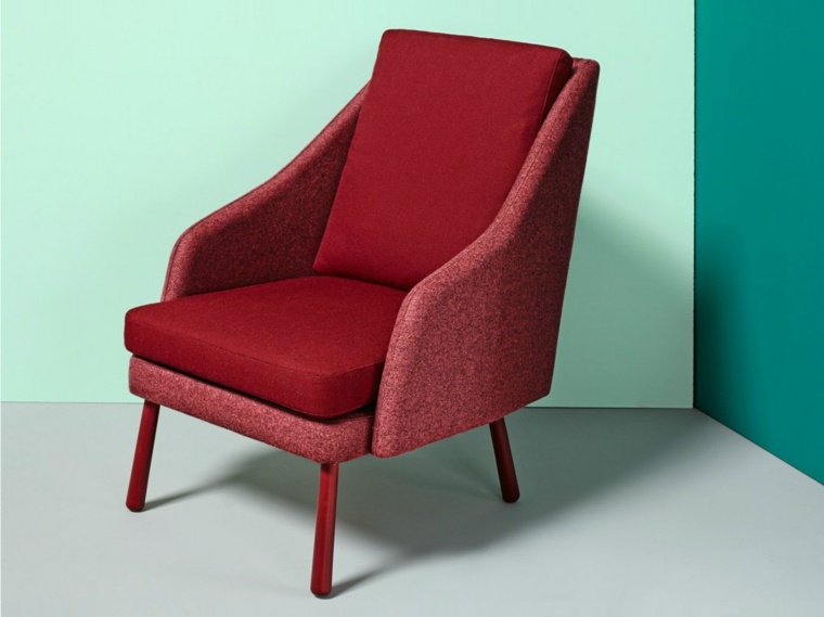 fauteuil de salon design rembourré rouge idée salon aménager