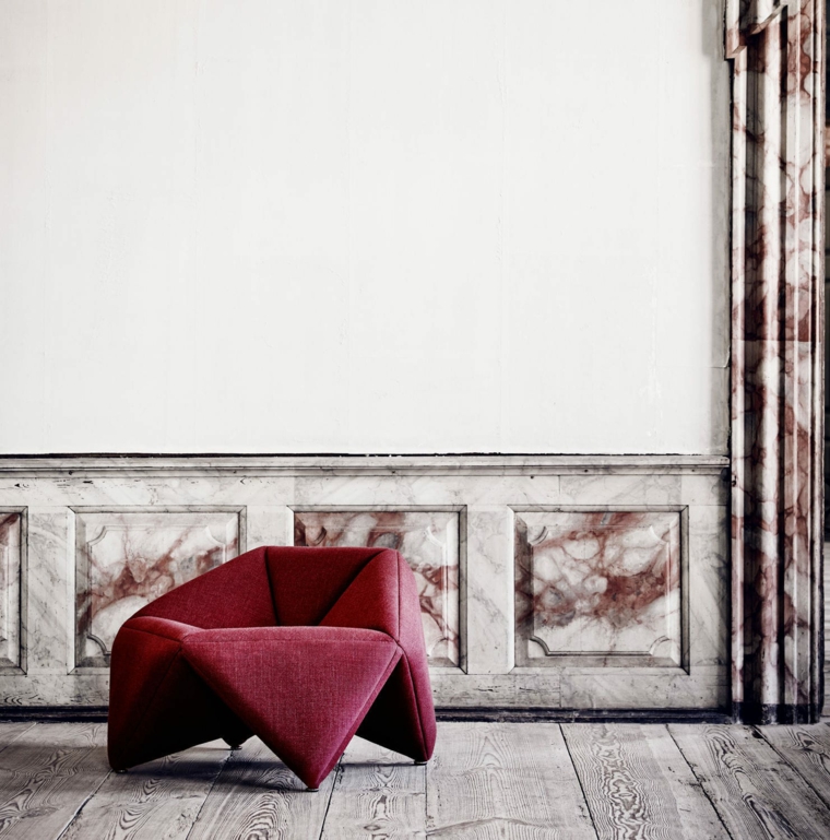 fauteuil de salon design softline moderne mur parquet bois