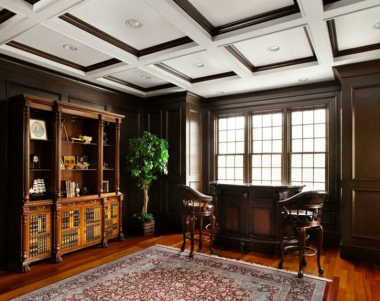 poser un faux plafond chambre idée aménager espace chaise bois tapis