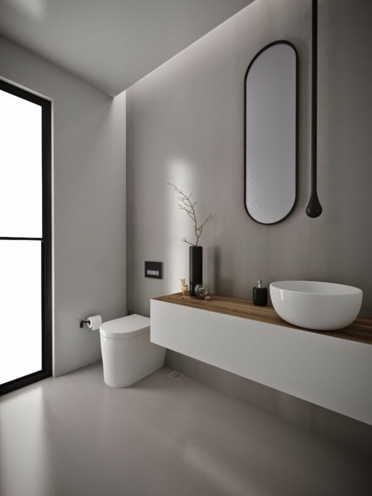intérieurs modernes deco salle de bain beton