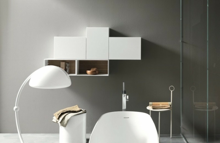 meuble salle de bain design bois idée aménager espace moderne