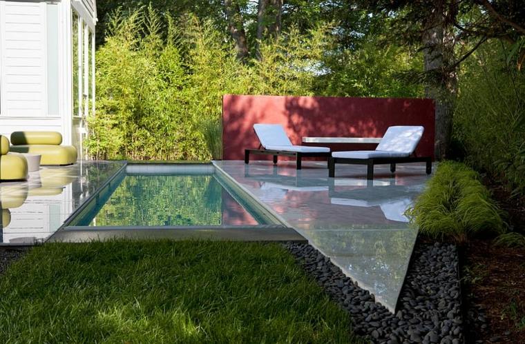 amenagement petit bassin d'exterieur jardin style moderne