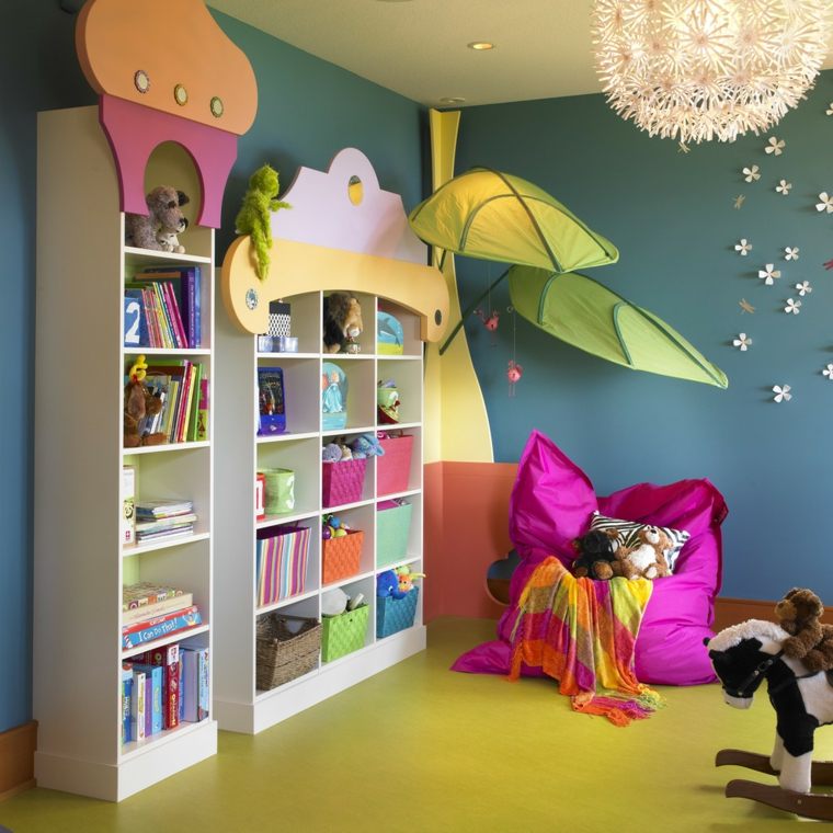 pouf chambre enfant coloré