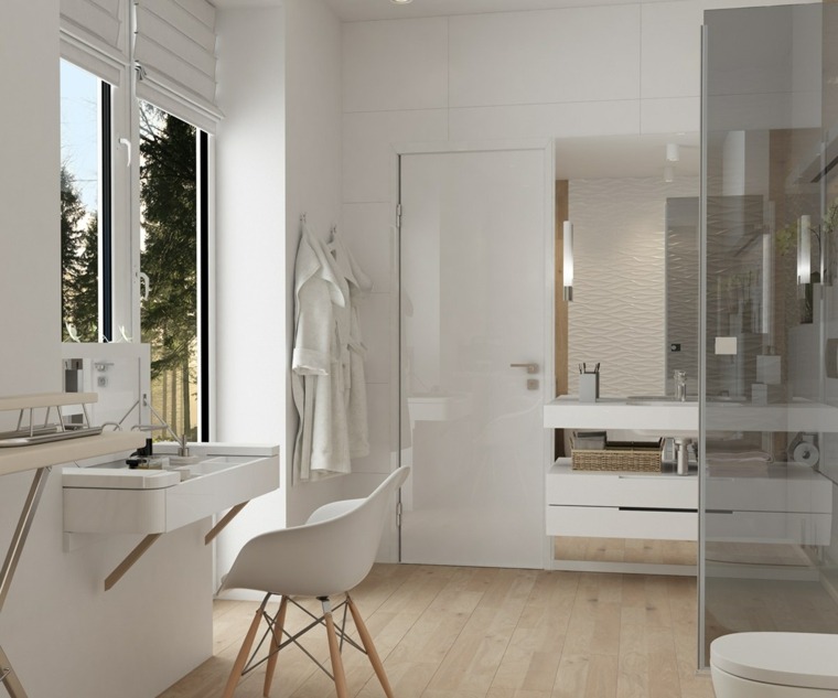 salle de bain moderne idée chaise blanche design moderne