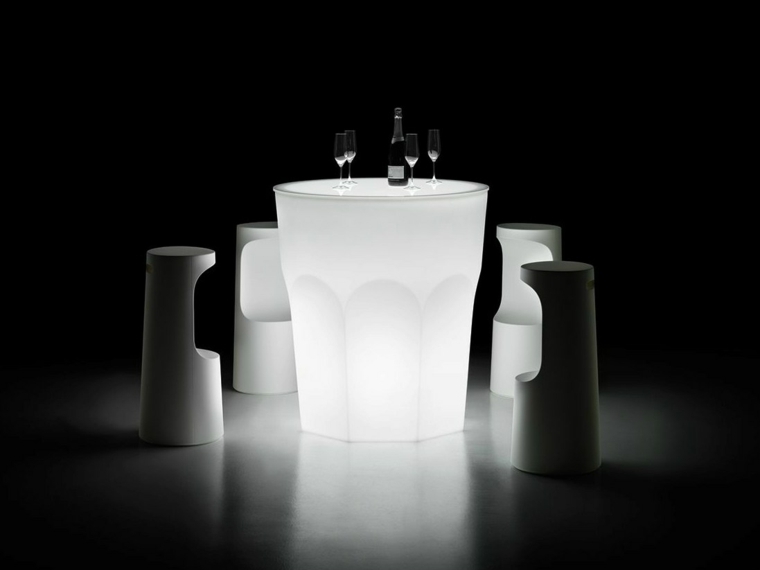 table lumineuse design moderne idée aménager salle à manger 