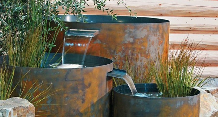fabriquer un bassin jardin peinture rouille