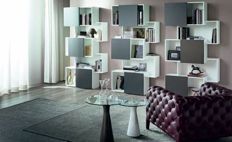 bibliotheque meubles cube colonne rangement