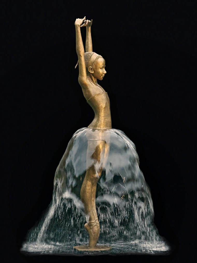 sculptures bronze magique fontaine eau