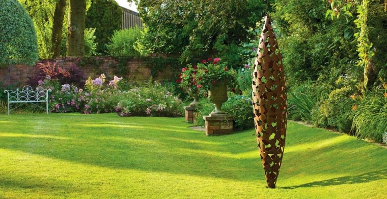 idee sculpture jardin acier corten