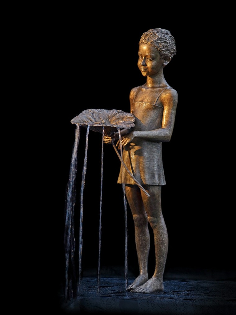 petite fille bronze sculpture décorer offrir idée 