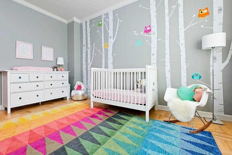 tapis pour chambre original idée design lit bébé