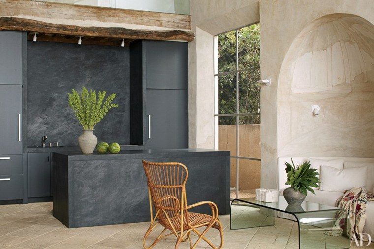 image cuisine marbre bois interieur moderne