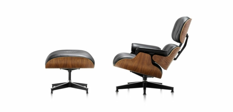 chaise longue noir design pouf cuir bois tendance moderne