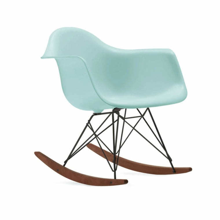 Chaise Eames bleue bascule design meuble