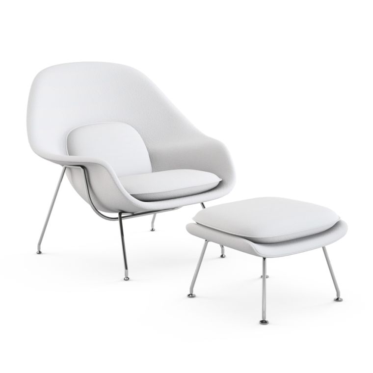 fauteuils design repose pieds chaises couleur blanche