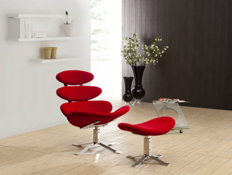 fauteuils design rouge chaise interieur