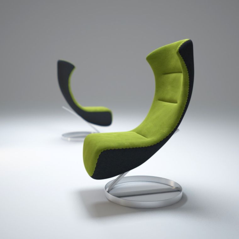 fauteuils design couleur verte chaises oeuf