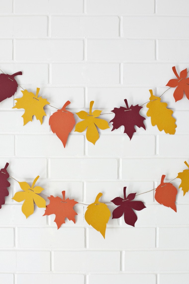 décoration automne diy guirlande papier déco mur idée