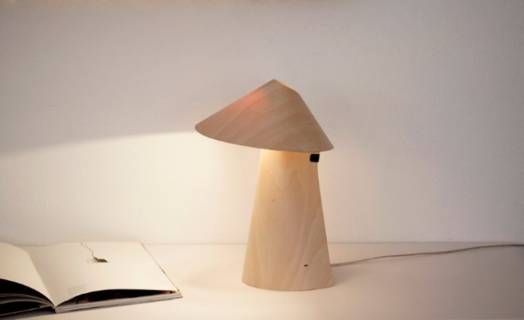 petite lampe design table chevet bois 
