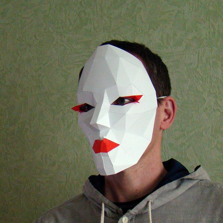 masque carton blanc diy idée homme masque fabriquer