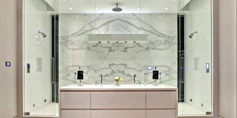 photos salle de bain douche italienne marbre