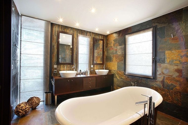 salle de bain chalet luxueux deco style campagne