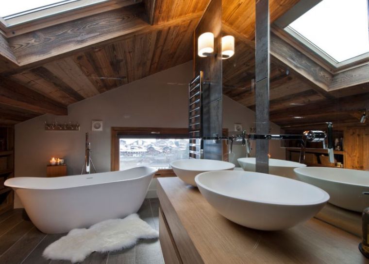 salle de bain chalet montagne style moderne
